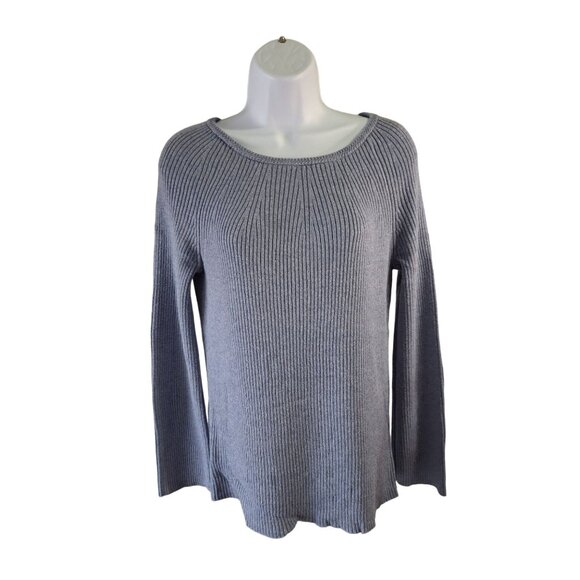 Ann Taylor Factory Ribbed Knit Sweater Womens Small Blue - Picture 1 of 6